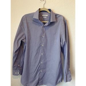 Perry Ellis Portfolio Slim Fit Button Up Shirt Size M Purple/Blue